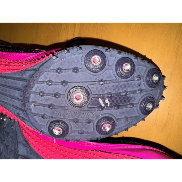 Nike Womens Zoom Rival 7-Spike Track Cleat 615998 Size 10.5 Pink Orange Sports - Picture 10 of 10